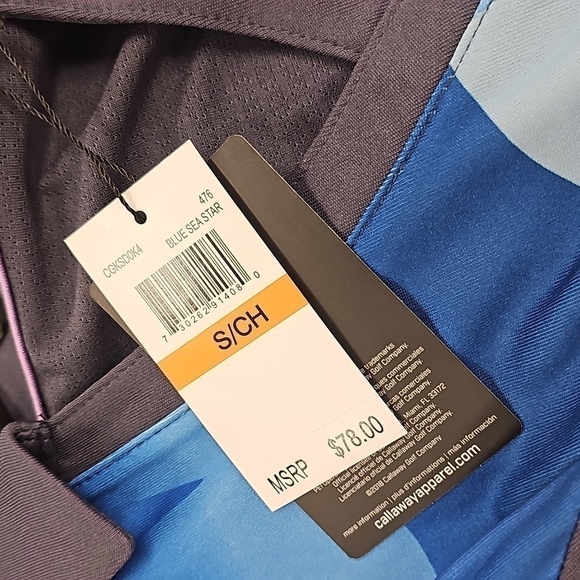 Callaway Golf Opti-Dri Sleeveless Golf Polo in‎ Blue Sea Star Size Small NWT - Picture 3 of 5